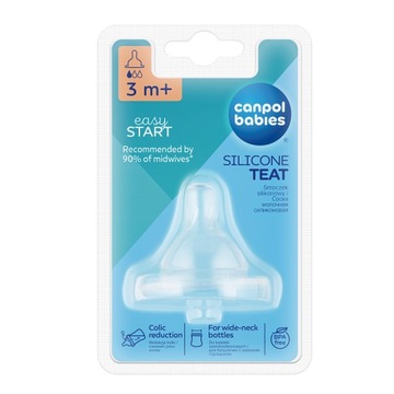 CANPOL BABIES SMOCZEK SILIKON WOLNY DO BUTELKI SZEROKIEJ 1SZT EasyStart 3m+