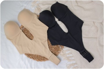 Боди с открытой спиной Глубокий вырез Открытая спина На бретельках Платье Сексуальный M/L