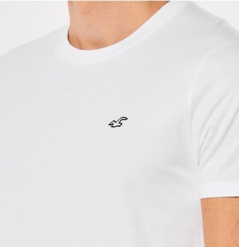 C8E218 T-SHIRT MĘSKI KOSZULKA BIAŁA LOGO ICON HOLLISTER S