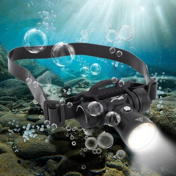 Налобный фонарь для дайвинга 8000 лм, 3 режима оси