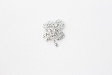 Naprasowanki termo koniczyna srebrny 13x15mm 10szt