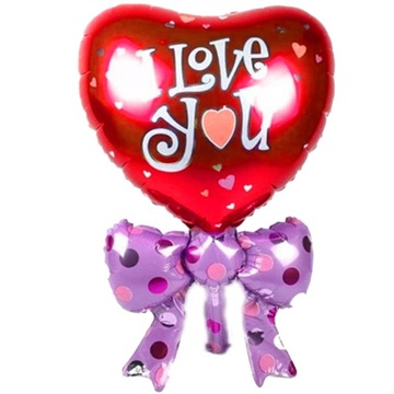 Balon foliowy I LOVE YOU serce KOKARDA DZIEŃ KOBIET urodziny przyjęcie hel