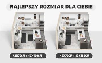 2 x КУХОННЫЙ КОВРИК НАПОЛЬНЫЙ Водонепроницаемый КОВЕР