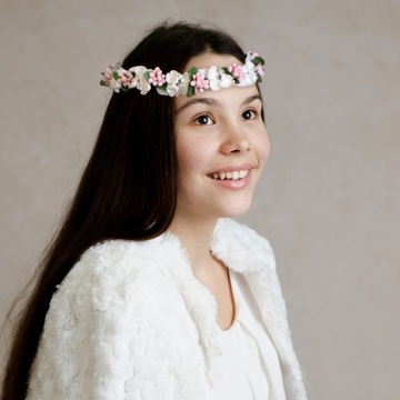 Причастие венки из пенопластовых цветов розового белого