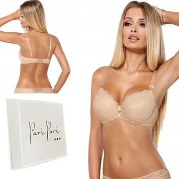 Biustonosz push up Pari koronkowy Vesta beżowy 70G