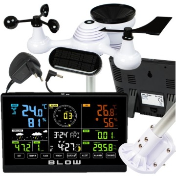 STACJA POGODOWA POGODY BEZPRZEWODOWA METEO TERMOMETR HIGROMETR ZEGAR 7W1