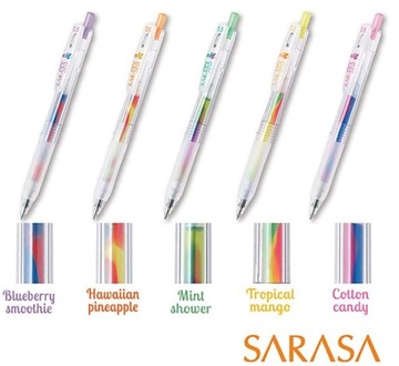 ГЕЛЕВЫЕ РУЧКИ ZEBRA SARASA CLIP MARBLE 5 ЦВЕТОВ 0,5 ММ ПРЕМИУМ КАЧЕСТВА