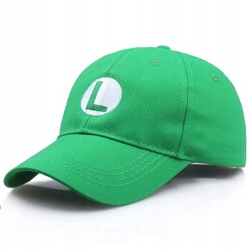 czapka bejsbolówka z daszkiem Mario Bros regulowana Luigi