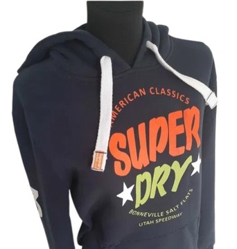 Bluza sportowa z kapturem - SUPERDRY Granatowa r.L