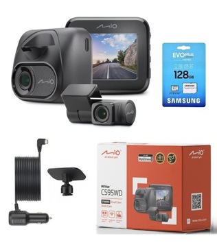 REJESTRATOR TRASY MIO MIVUE C595WD KAMERA SAMOCHODOWA DUAL GPS Wifi + 128GB