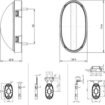 LAMPA OBRYSOWA BOCZNA NA WIESZAKU LED LAWETA WAŚ