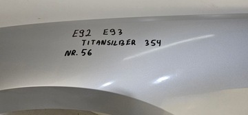 BLATNÍK LEVÝ PŘEDNÍ BMW E92 E93 TITANSILBER
