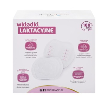 WKŁADKI LAKTACYJNE BOCIOLAND 100 SZT