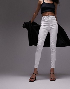 Topshop Jamie Białe jeansy damskie rurki 34/30