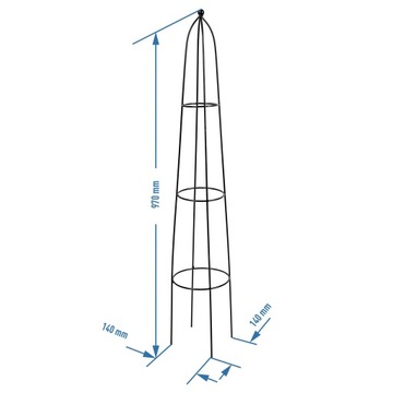 Pergola PIRAMIDA metalowa ogrodowa 95cm na róże pnącza