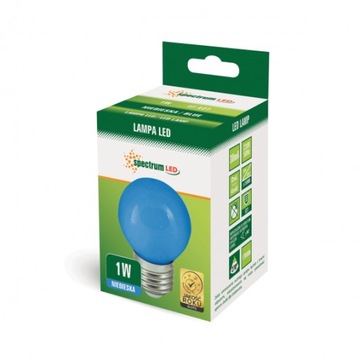 Żarówka LED E27 1W niebieska kulka do GIRLAND 20lm