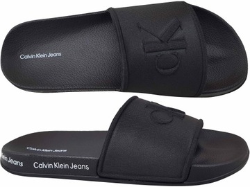 CALVIN KLEIN POOL KLAPKI CZARNE BASENOWE DAMSKIE