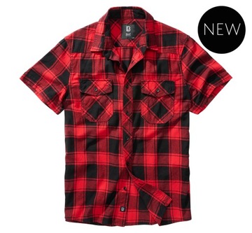 Koszula Brandit Checkshirt halfsleeve red-black XL