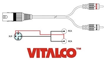 КАБЕЛЬ XLR «ПАПА» 2x RCA РАЗЪЕМ VITALCO MKR04 3 м