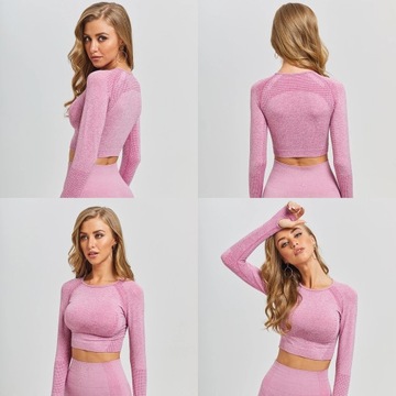 УКОРОЧЕННЫЙ ТОП GYM GYM PUSH UP БЕСШОВНЫЙ ГИБКИЙ