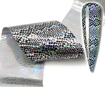 FOLIA TRANSFEROWA do paznokci 100cmx4cm WĄŻ HOLO