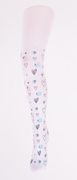 Yo ra -90 белые колготки в сердцах 104/110 - 40 ден.