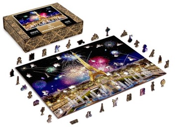 Drewniane Puzzle Paryż Nocą 1000 +10 elemenów