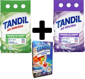 2 X TANDIL PROSZEK DO PRANIA BIAŁEGO I KOLORÓW KOLOR COLOR + 1 X CHUSTECZKI