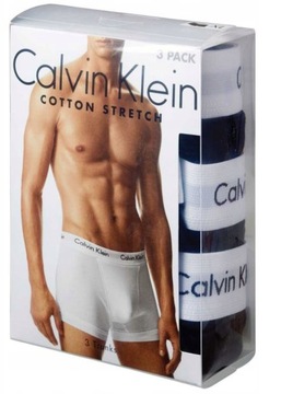 Calvin Klein Bokserki Męskie 3-pack Trunk Zestaw Czarne Majtki - M