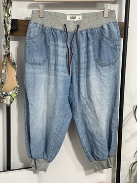 65 Crop letnie niebieskie wygodne luźne rarytas letnie 3XL Bawełna jeansy