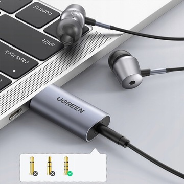 UGREEN ADAPTER AUDIO AUX PRZEJŚCIÓWKA Z USB-A 2.0 DO MINIJACK 3,5MM