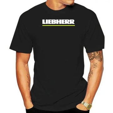 Liebherr Construction Vehicle Crane Black T-Shirt Koszulka