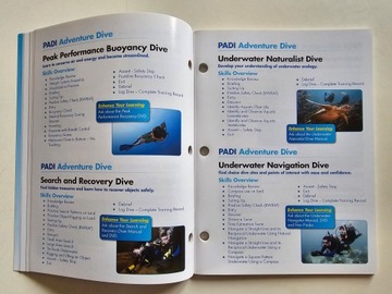 Журнал погружений PADI с отверстиями для органайзера