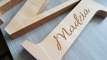 Буквы деревянные, деревянные буквы с гравировкой, 25 см.