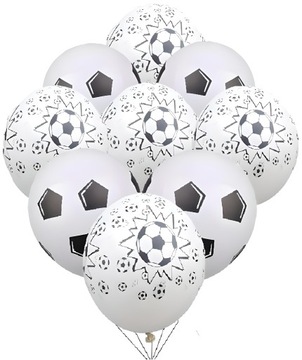 BALON LATEKSOWY PIŁKA NOŻNA HEL URODZINY BAL 10 SZT ZESTAW
