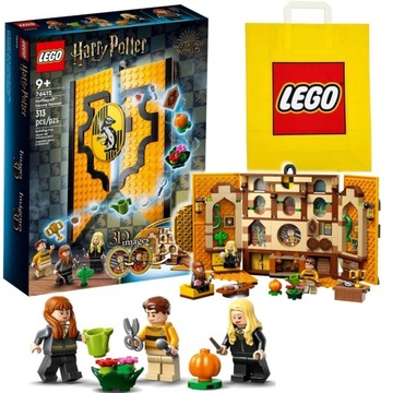 LEGO 76412 HARRY POTTER ZESTAW FLAGA KSIĄŻKA POKÓJ HUFFLEPUFFU + TORBA LEGO