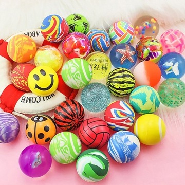 PIŁECZKA PIŁKA KULKA KAUCZUKOWA SKACZĄCA ANTYSTRESOWA MIX KOLORÓW 45mm