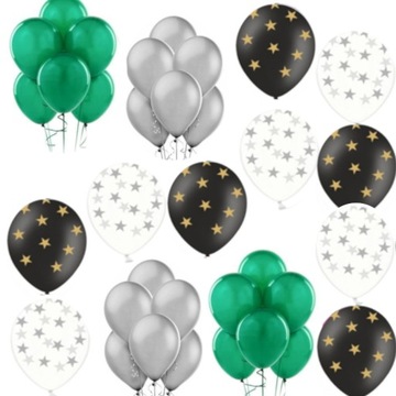 Balony Zielone Czarne Kawalerski Urodziny 1-99