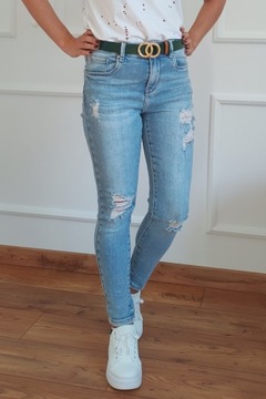 MS15 Jeansy M.Sar Skinny Hole с поясом 42 XL (33)