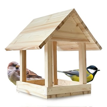 Karmnik drewniany domek schronienie dla Ptaków Ozdoba ogrodowa na balkon