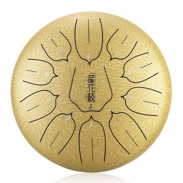 HLURU THL11-10-GOLDEN TONGUE DRUM TANK HANDPAN 10 CALI ZŁOTY