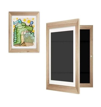 RAMKA ARTYSTYCZNA OTWIERANA NA OBRAZKI RYSUNKI ZDJĘCIA DLA DZIECI DREWNIANA