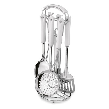 AKCESORIA KUCHENNE STOJAK zestaw przyborów kuchennych 7el. Grava White