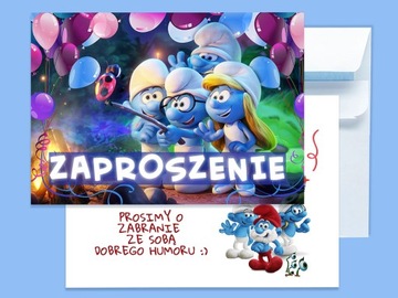 ДЕТСКИЕ СМЕРФ ПРИГЛАШЕНИЯ НА ДЕТСКИЙ ДЕНЬ РОЖДЕНИЯ + КОНВЕРТ