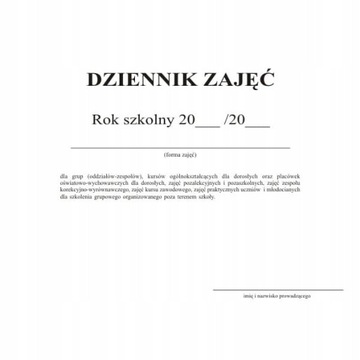 Dziennik zajęć dodatkowych MEN I/6