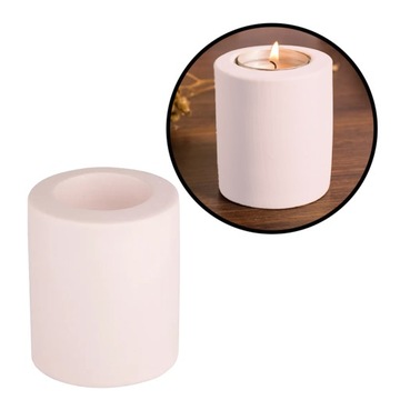 Świecznik dekoracyjny ceramiczny walec na tealight Altom Design pudrowy róż