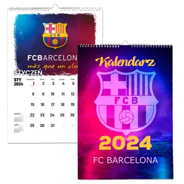 KALENDARZ ŚCIENNY NA ROK 2024 FC BARCELONA BLAUGRANA DUMA KATALONII A4
