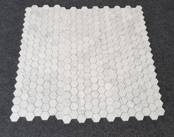 MOZAIKA MARMUROWA BIANCO CARRARA HEXAGON MATOWA