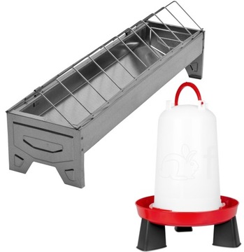 Poidło dla drobiu 3 litry Korytko 50 cm ZESTAW