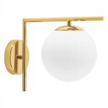 Lampa Kinkiet Ścienny Złoty Szklana Kula Loft